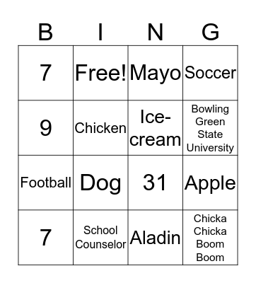 Bingo Card