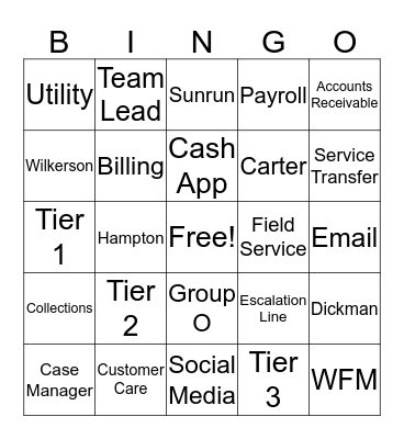 Sunrun Bingo Card