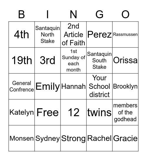 Bingo Card