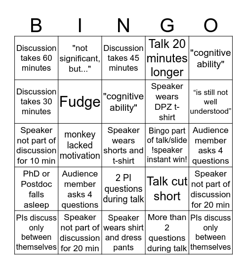Retreat Talk Bingo (a.k.a staying awake bingo) Bingo Card