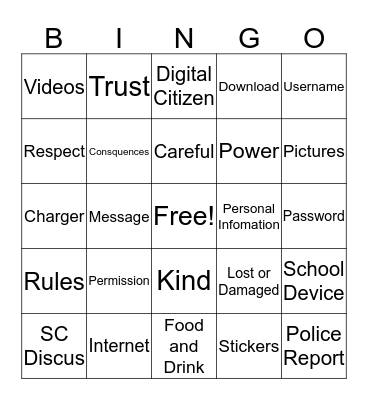 Device Bingo Card