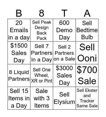 b8ta Bingo Card