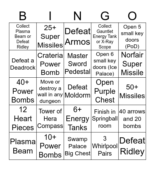 Weekly SMZ3 for the 3rd week of September Bingo Card