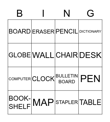 CLASSROOM BINGO Card