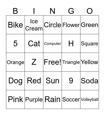 English Class Bingo Card