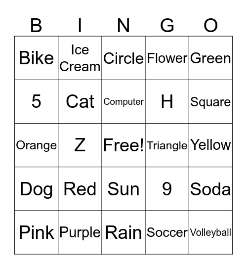 English Class Bingo Card