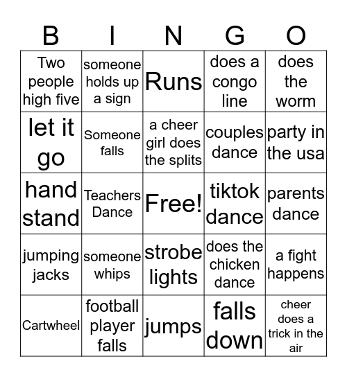 Ram Jam Bingo Card