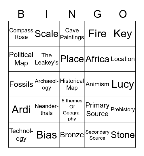 CHAPTER 1 Bingo Card