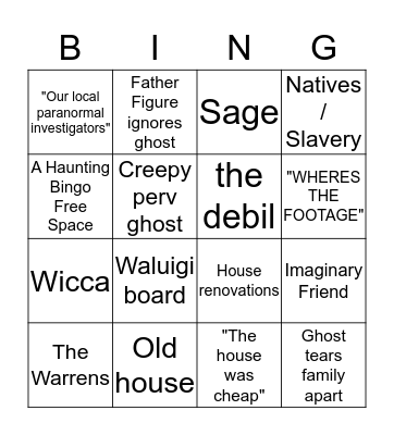 A Haunting Bingo Card