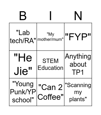 "WHAT DOMINIC SAYS" BINGO Card