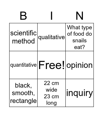 Vocab quiz 1 Bingo Card
