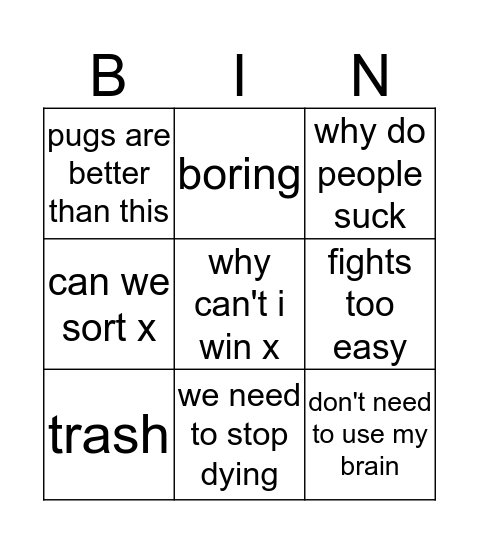Sayu-whingo Bingo Card