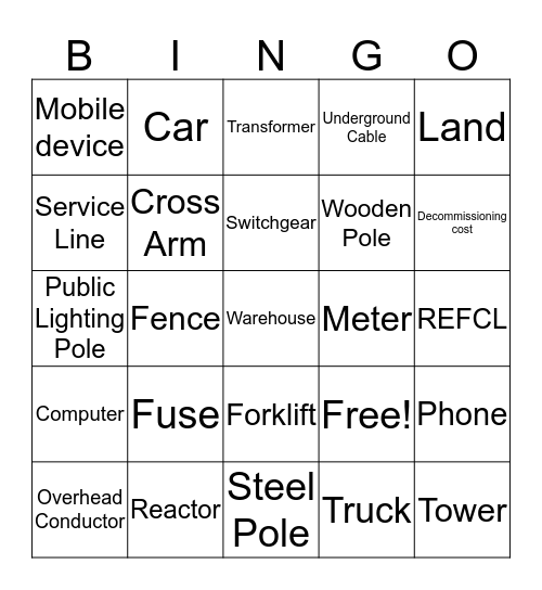 Capex Bingo Card