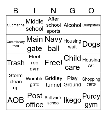Town hall BINGO Card