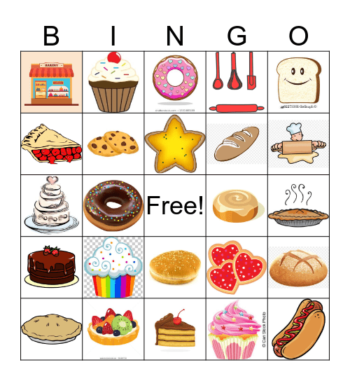 Bakery Bingo Card