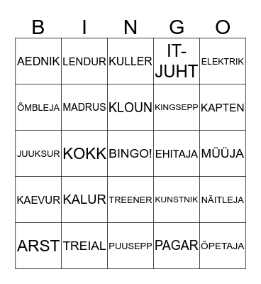 AMETID Bingo Card