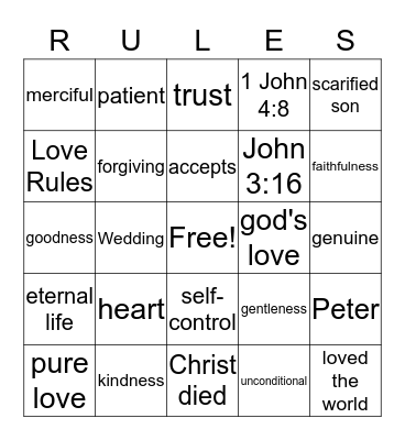 Love  Bingo Card