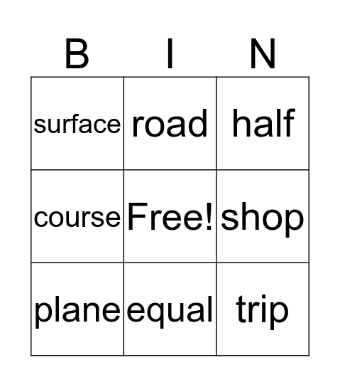 Week 2 Bingo Card