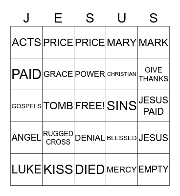 I         GOT      JESUS Bingo Card