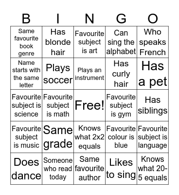 Human Bingo Card