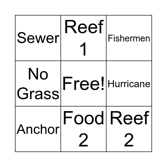 Lobster BINGO Card