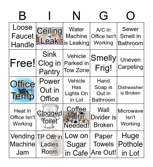 Facilities Management Bingo !! Bingo Card