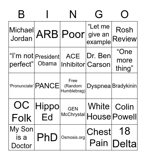 Professional Development Bingo Card
