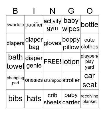 Maricel's Bebe Soiree Bingo Card