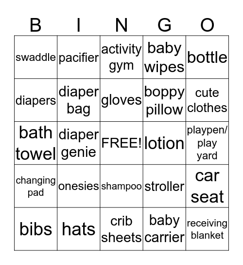 Maricel's Bebe Soiree Bingo Card