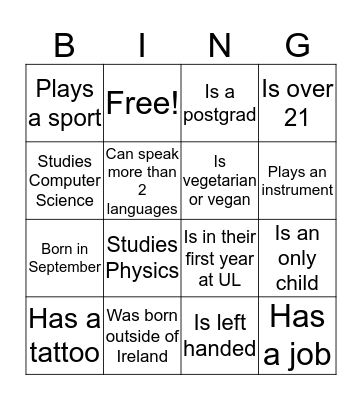 Welcome BINGO Card
