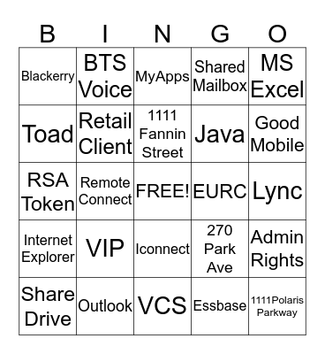 IRC Bingo Card