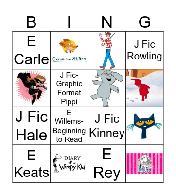 Book Character Search and Find Bingo Card