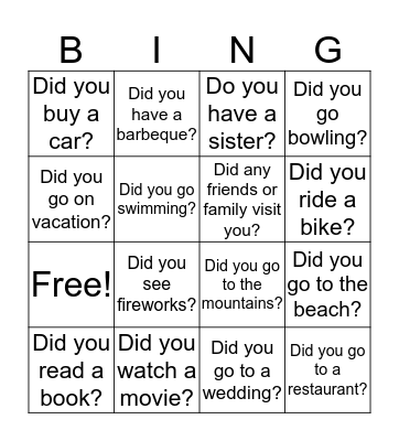 Ice Breaker Bingo Card