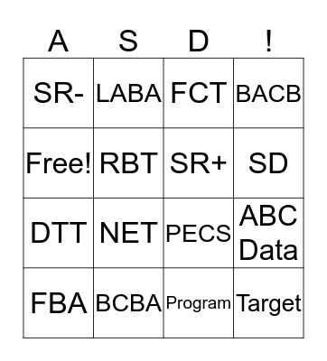 ABA BINGO Card