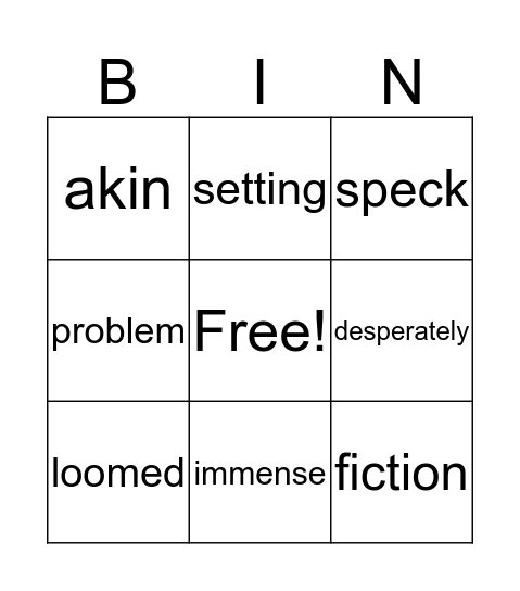 Amos and Boris Bingo Card