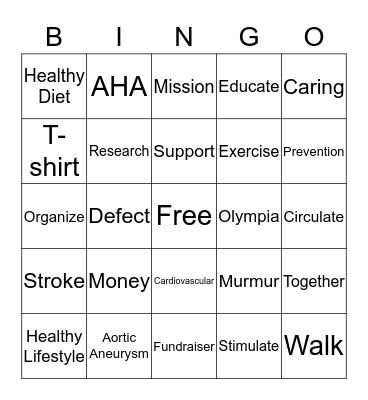 AHA Bingo Card
