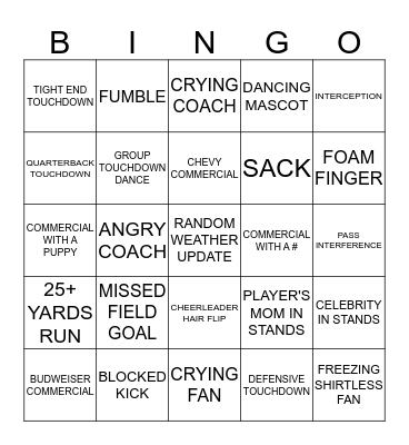 SEPT. 23, 2019 1st Half. Need to make an X for Bingo Card