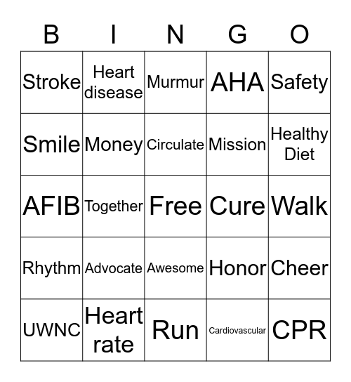 AHA Bingo Card