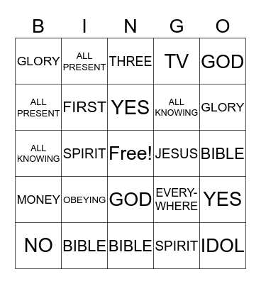 CATECHISM BINGO Card