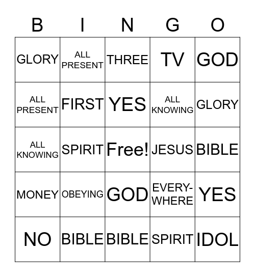 CATECHISM BINGO Card