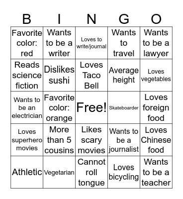 Find Someone Who... Bingo Card