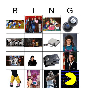 80's Bingo! Bingo Card