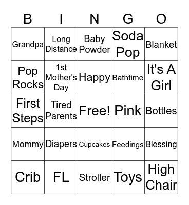 Jaclyn's Ready to Pop! Bingo Card