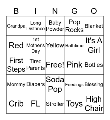 Sarah's Ready to Pop! Bingo Card