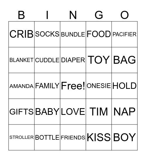 BABY BINGO Card