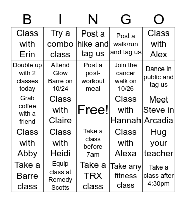 REMEDY BINGO Card