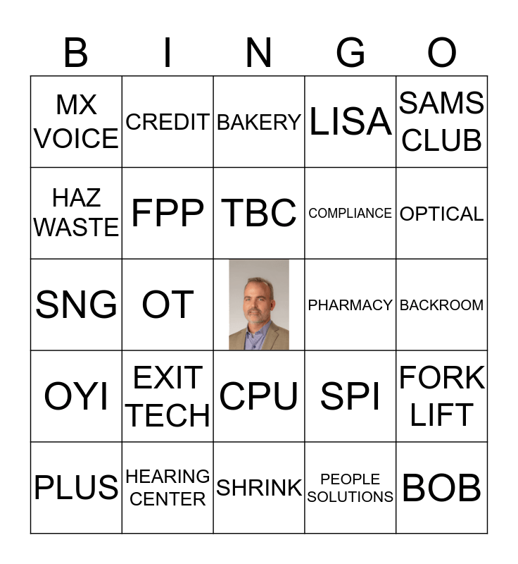 SAM'S CLUB Bingo Card