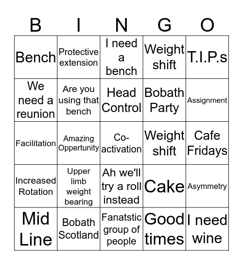 Bobath Bingo Card