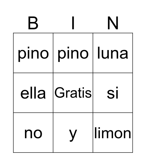 Semana 5 Bingo Card