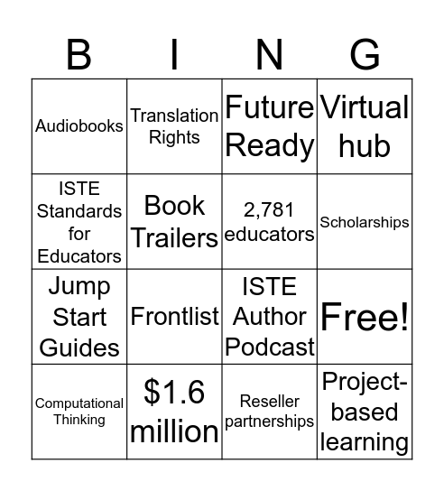 Learning Team ISTE in 60 Bingo Card